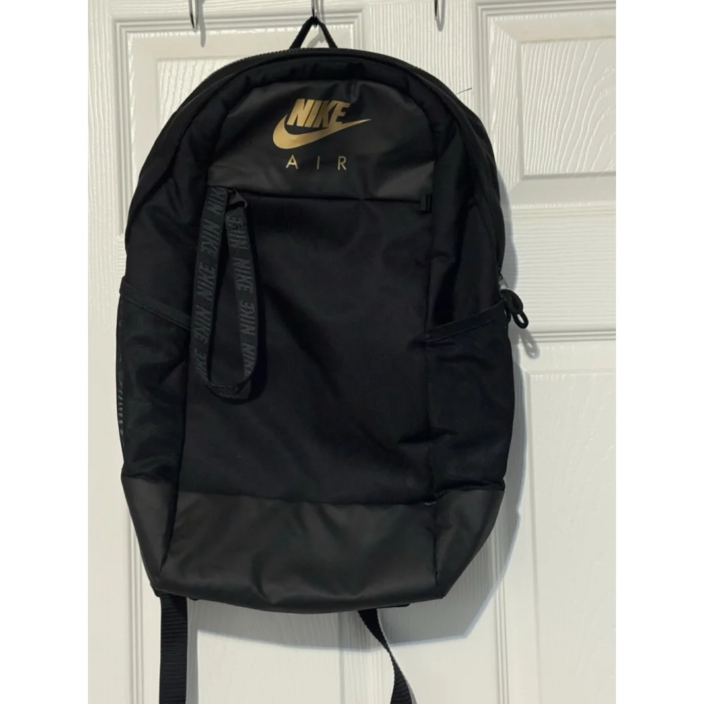 gold nike air backpack Nike | Bags | Nike Essential Air Logo Backpack Cw92690 Metallic Gold Black  School Athletic